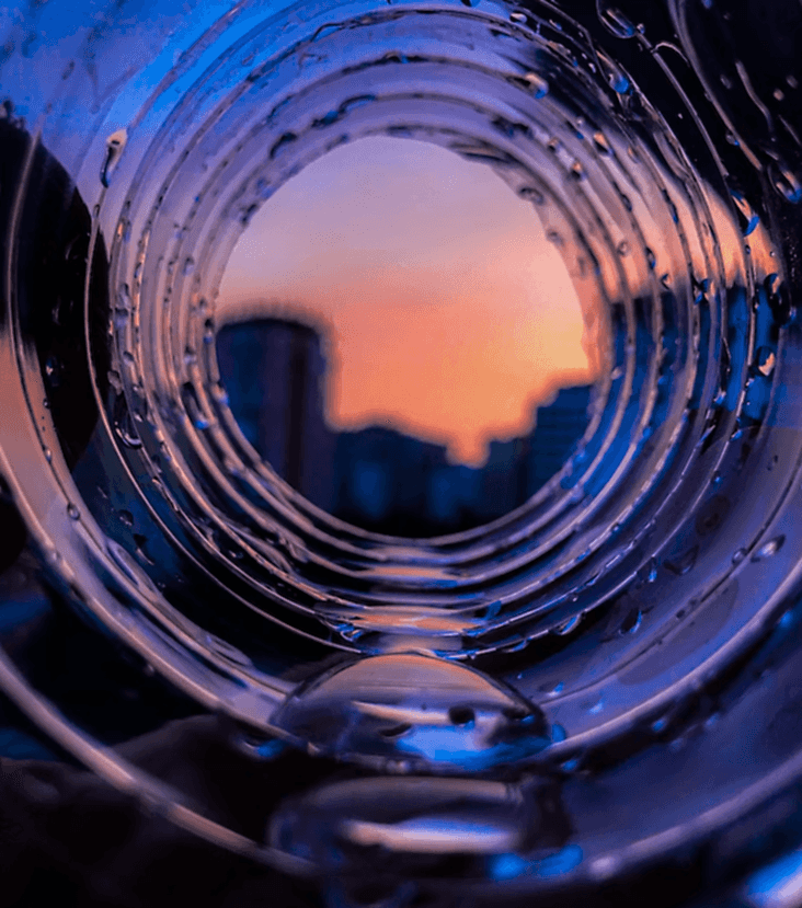 Drops Of Water Stuck To The Sides Of Bottle