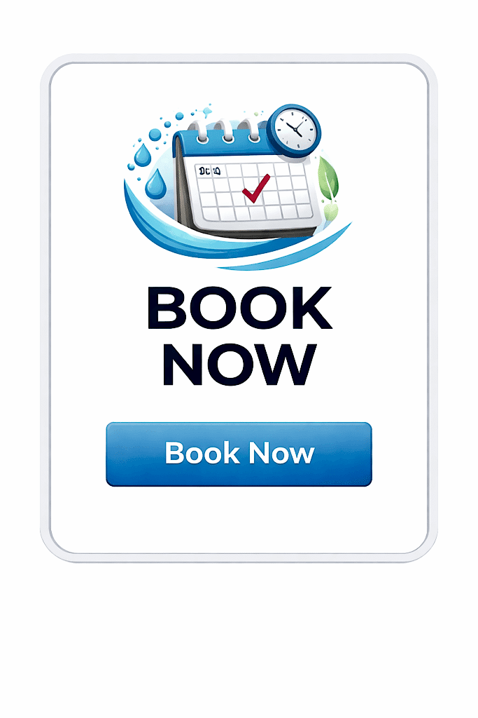 Book Now icon – schedule a free water test with Soft Water Specialists in Kennewick, WA