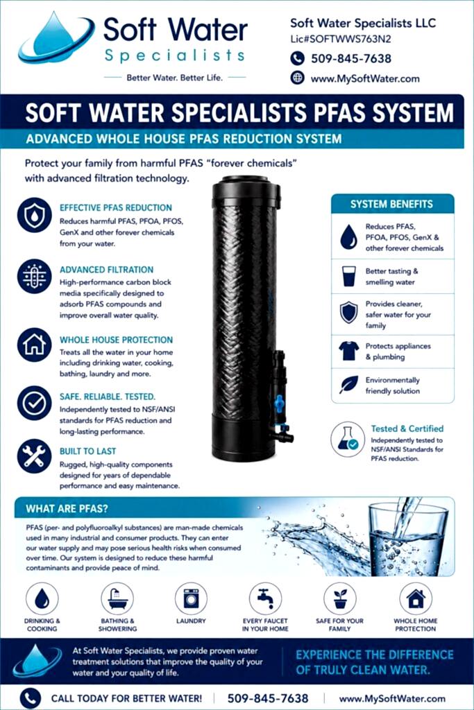 PFAS Water Filtration System manual and product brochure – Soft Water Specialists